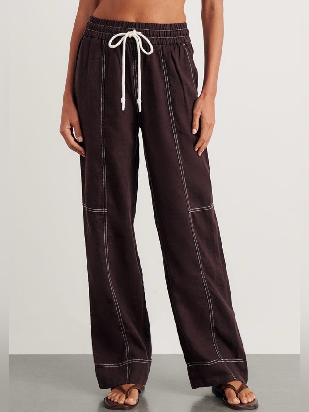 CHALME Australia Linen Blend Relaxed Leg Pant - Picture 2 of 15